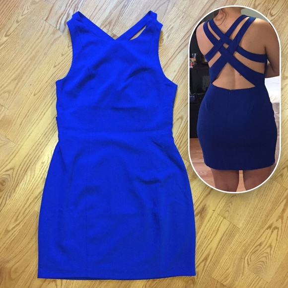 Forever 21 Dresses & Skirts - Royal blue cross-back mini dress